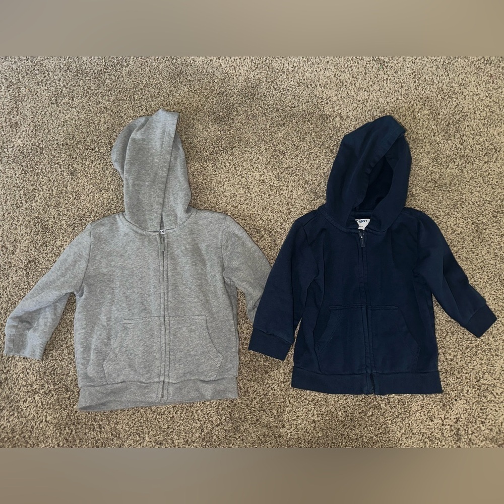 Old Navy Gray and Navy Kids Hoodies